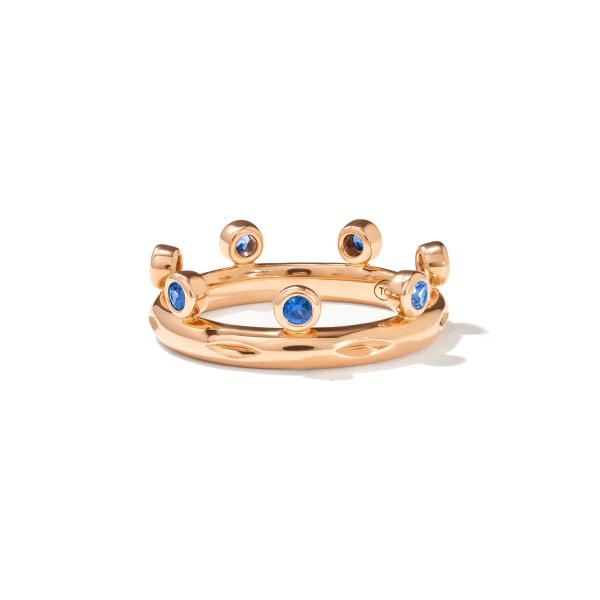 Tamara Comolli GYPSY Ring Crown Brilliant Cut 'Ocean'  (Ref: R-Gyp-C-Br-Oce-rg)