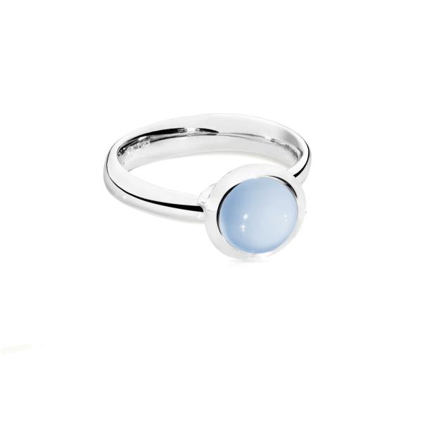 Tamara Comolli BOUTON large Ring Chalcedony blue (Ref: R-BOU-s-ChBl-wg)