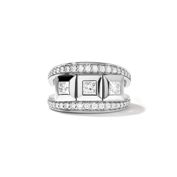 Tamara Comolli CURRICULUM VITAE 3 Ring mit Diamant Pavé medium (Ref: R-CV3-m-Pr-p-wg)