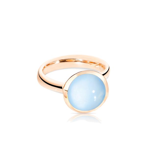 Tamara Comolli BOUTON Ring large Blauer Chalcedon (Ref: R-BOU-l-ChBl-rg)