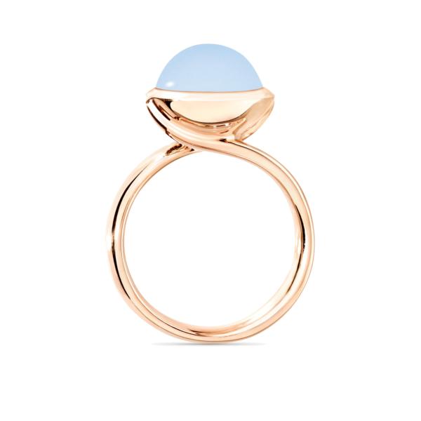 Tamara Comolli BOUTON Ring large Blauer Chalcedon (Ref: R-BOU-l-ChBl-rg)