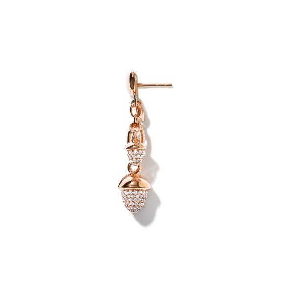 Tamara Comolli MIKADO Dangling 2 Acorns Ohrringe mit Diamant Pavé   (Ref: E-M-d-2-p-rg)