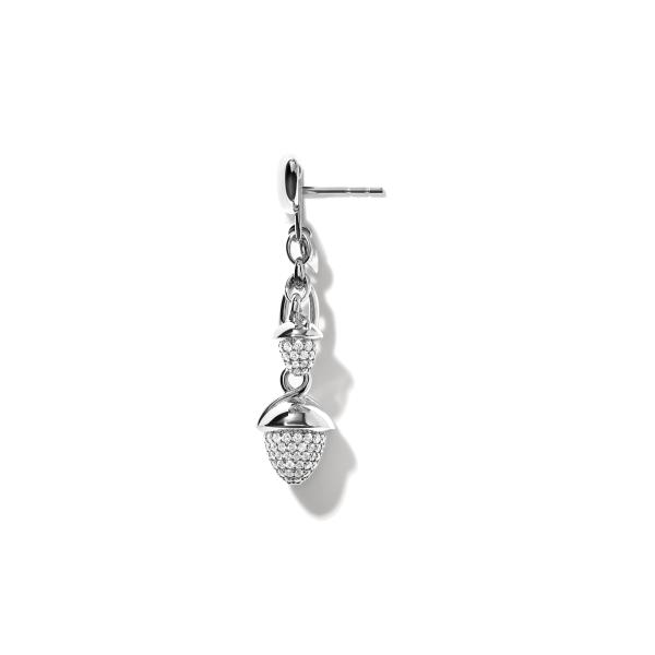 Tamara Comolli MIKADO Dangling 2 Acorns Ohrringe mit Diamant Pavé   (Ref: E-M-d-2-p-wg)